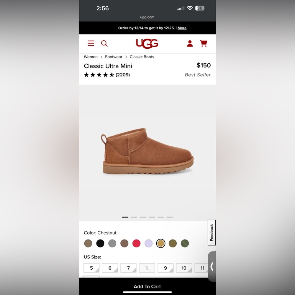 UGG ultra mini boots NWT